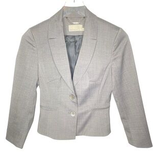 Karen Millen grey single breasted 2 pocket fitted blazer US size 4